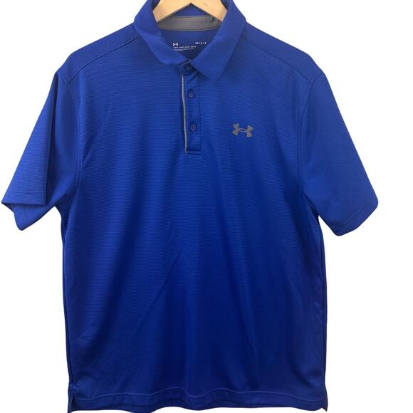 Under Armour Other - Under Armour Blue Performance Polo Shirt Men’s Large Loose Fit HeatGear